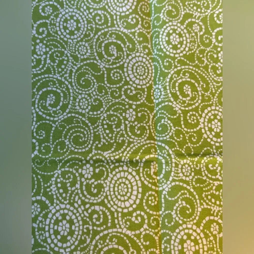 NEW Light Green Scroll Fat Quarter 18” x 21”